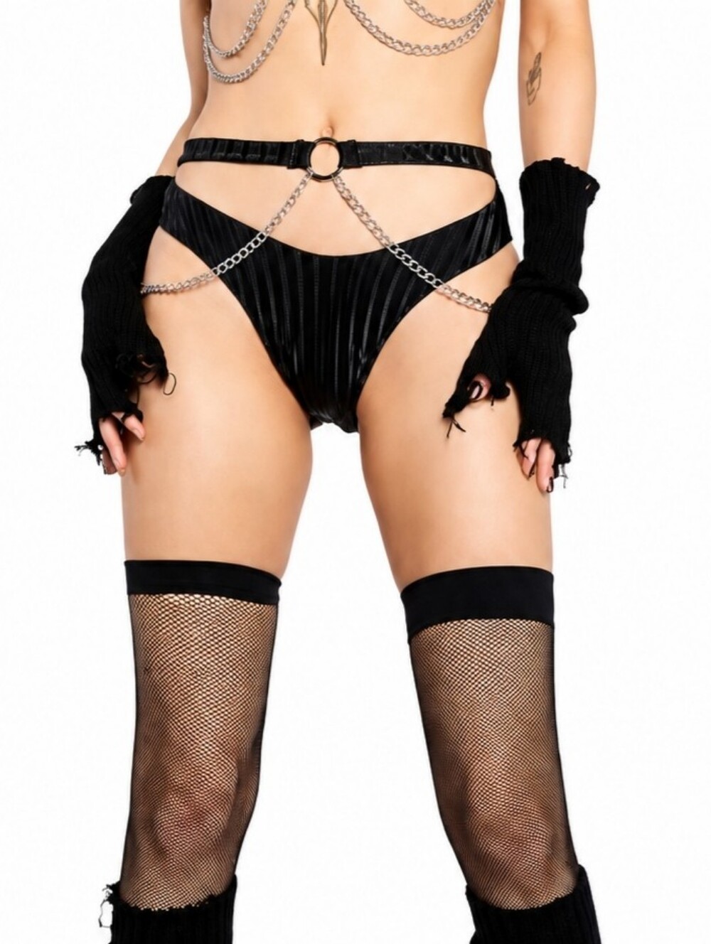 Roma High Waisted Shorts w/Cut Out Panel